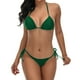 thumbnail image 1 of Traje de baño de 2 piezas para mujer, trajes de baño para mujer, traje de baño de mujer de cintura alta con cordones, bikini, traje de baño de color liso, sin espalda, con abertura y top de acero, tra, 1 of 2