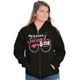 thumbnail image 3 of Step Up To Bat For Second Base Womens Plus Size Graphic Zipper Hoodie Brisco Brands 2X, 3 of 5