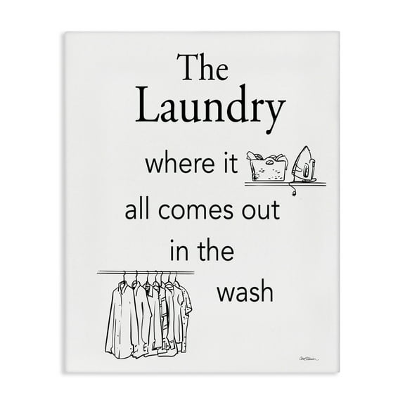 Stupell Industries All Comes Out Laundry Bath & Laundry Painting Wrapped Canvas Art Print Wall Art, 16 x 20