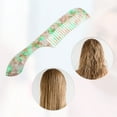 thumbnail image 3 of Unique Bargains 1 Pcs Women Handheld Wide Tooth Comb for Curly Thick Wavy Straight Hair Green, 3 of 6