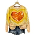 thumbnail image 4 of YueHuiYing Valentine Lover's round-neck Sweatshirt for Womens Love Heart Grahic Long Sleeve Shirt Casual Valentines Gifts Pullover Tops, 4 of 9