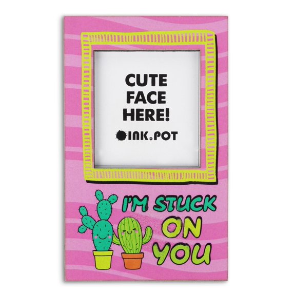 Inkdotpot Im Stuck On You PhotoMagnetFrame-Cactus MagneticPhotoFramesFor Refrigerator Magnets- MiniPhotoFrames- Cute Gift ForGirlfriend- Boyfriend | 9 x 5.5 cm