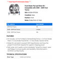 thumbnail image 2 of Front Brake Pad and Rotor Kit - Compatible with 2008 - 2009 Ford Taurus, 2 of 2
