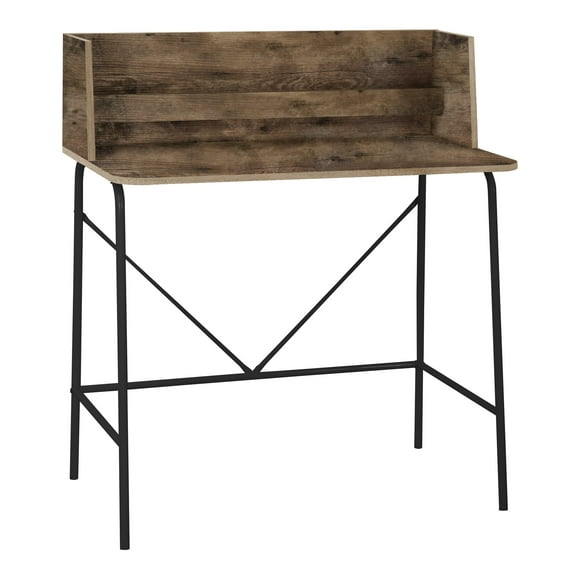 Metal and Brown Wood Top Desk