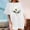 *White, variant on ClodeEU Women's Floral Print Drop Shoulder Short Sleeve T-Shirt ,Casual Loose Crewneck Top Gray,Womens Plus S