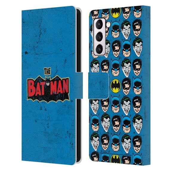 Head Case Designs Officially Licensed Batman DC Comics Vintage Fashion Distressed Logo Leather Book Wallet Case Cover Compatible with Samsung Galaxy S21+ 5G