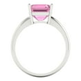 thumbnail image 4 of 2.5 ctw Solitaire Anniversary Ring for Women | Asscher Cut Simulated Pink Diamond | Hyperallergenic Solid 18K White Gold, 4 of 5