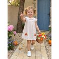 thumbnail image 6 of Cjfdfy Kids Toddler Baby Girl Thanksgiving Dress Outfit Little Baby Girls Summer Fall Plaid Gingham Dress Turcky Bread Embroidery Flying Sleeve A-line Dresses, 6 of 8