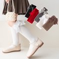 thumbnail image 5 of Godderr Girls Knee-High Socks Kids for Kids Bow Stockings 3-12Y Toddlers Princess Socks Baby High Socks Long Stockings Uniform Socks 2 Pairs for 3-12Y, 5 of 7