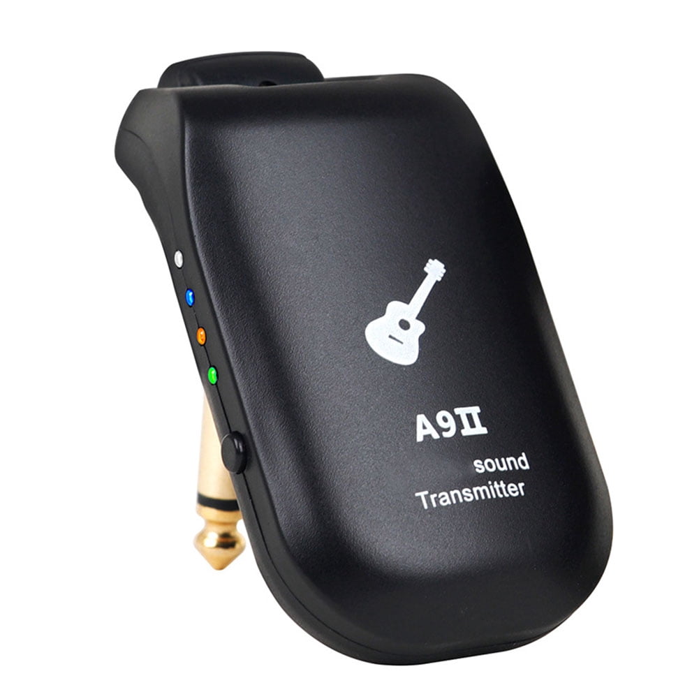 RIWPKFH Wireless Guitar System Transmitter Universal Plug 11x4.5x1.5cm 20Hz-20kHz 6.35mm ABS Bass Black Electric Guitar