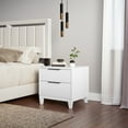 thumbnail image 3 of Boyd Sleep Mackay Modern Double Drawer Nightstand, White, 3 of 8