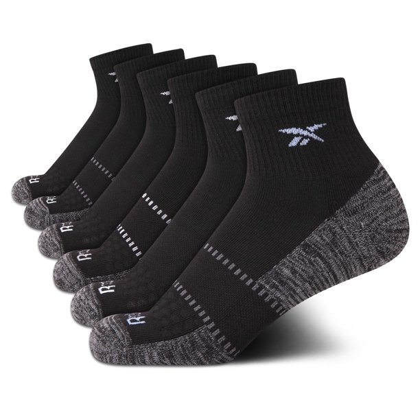 Pack de 6 pares de calcetines deportivos Reebok para mujer, confort acolchado, corte quarter