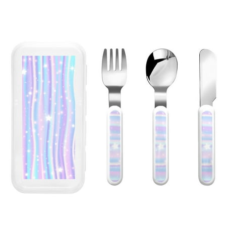 

Daiia Striped Gradient for Stainless Steel Kids Silverware Set - Children’s Utensil Set - Children s Knife Fork And Spoon Set - Metal Kids Cutlery Set