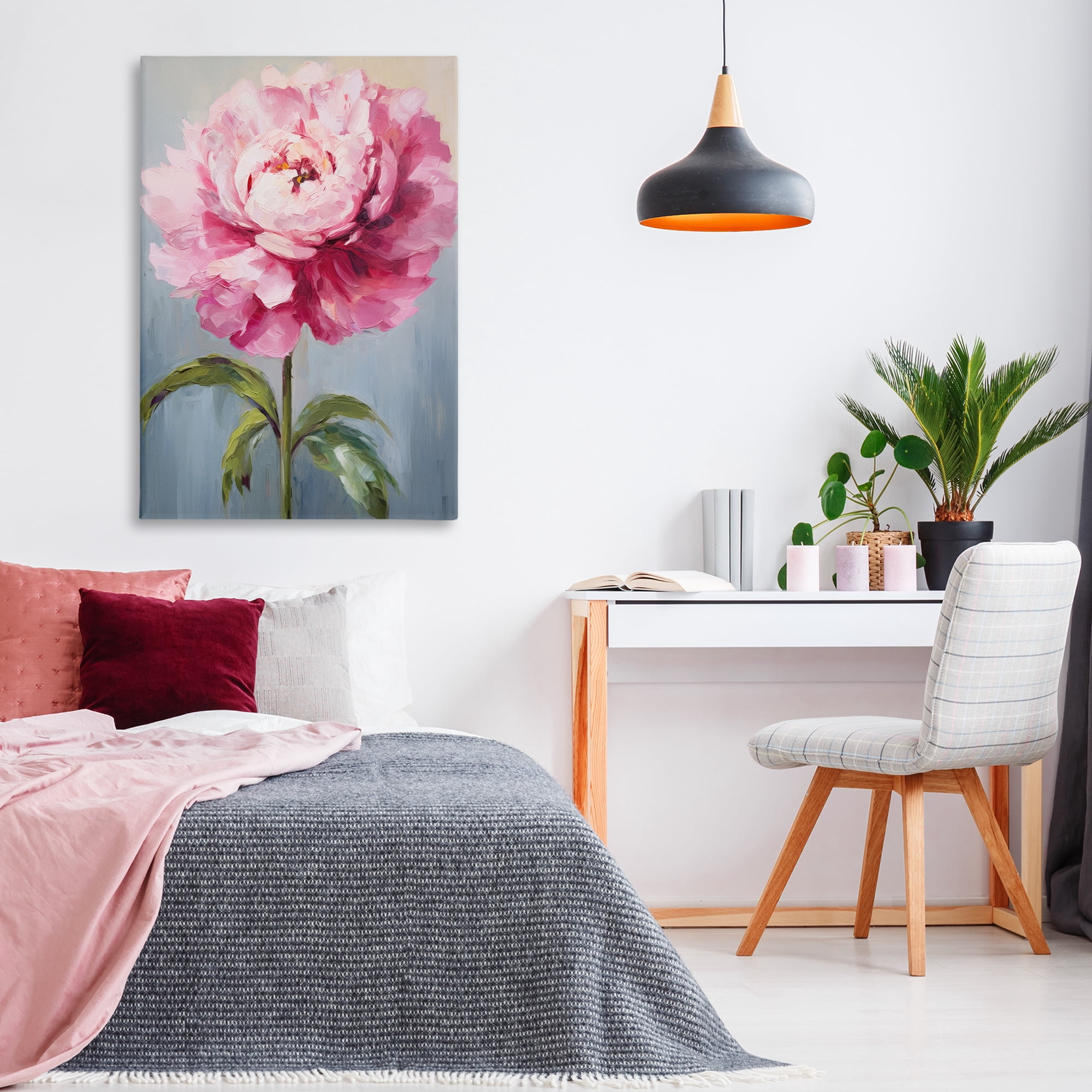 Stupell Industries Blush Pink Carnation Botanical & Floral Painting Gallery Wrapped Canvas Art Print Wall Art, 30 x 45