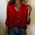 thumbnail image 4 of Long Sleeve Blouses for Women Printed Casual Cardigan Denim Style Jacket Loose Fit Polyester Winter Spring Oversized Coat, 4 of 5