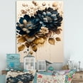 thumbnail image 2 of Designart Blue And Gold Dahlia Bunch II Canvas Wall Art, 2 of 5