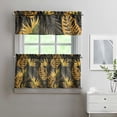 thumbnail image 2 of Tropical Hawaiian Palm and Hibiscus Kitchen Curtains Set 3 Piece, 27.5x24 Inch Polyester Window Valance and Tier Panels for Island Style Decor, 2 of 6