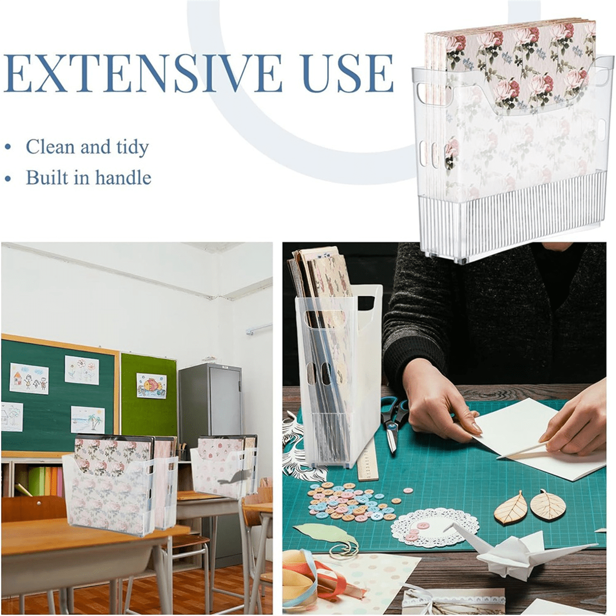 30.48x30.48 cm Storage Box with Labels and 2Scrapbook Paper Storage Craft Paper Organizer Plastic Storage Bins on Wheels