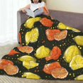 thumbnail image 6 of Honeii Orange Lemon Print Fleece Blanket - Throw Blanket for Bed, Sofa, Couch, Camping, and Travel , Microplush Ultra Soft Warm Blanket-40"x30", 6 of 7