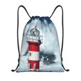 thumbnail image 1 of Fotbe Circular Lighthouse Bolsa Mochila con Cordón Estampada, Bolsa de Gimnasio Deportiva, Bolsa Cinch, Bolsa con Cordón para Hombres y Mujeres-Small, 1 of 6