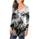 thumbnail image 3 of Camisas Para Mujer Camiseta Casual Impreso Manga Larga Cuello Redondo Fruncido Jersey Blusa Tops Odeerbi ODB128286, 3 of 6