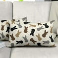 thumbnail image 2 of Spring Easter Lumbar Pillow Covers 12x20 Set of 2 Brown Coffee Grey Bunny Rabbit Holiday Decorative Throw Pillows Easter Decorations Pillowcase Cotton Long Cushion Cover Decor for Home Couch Bed Soft, 2 of 6