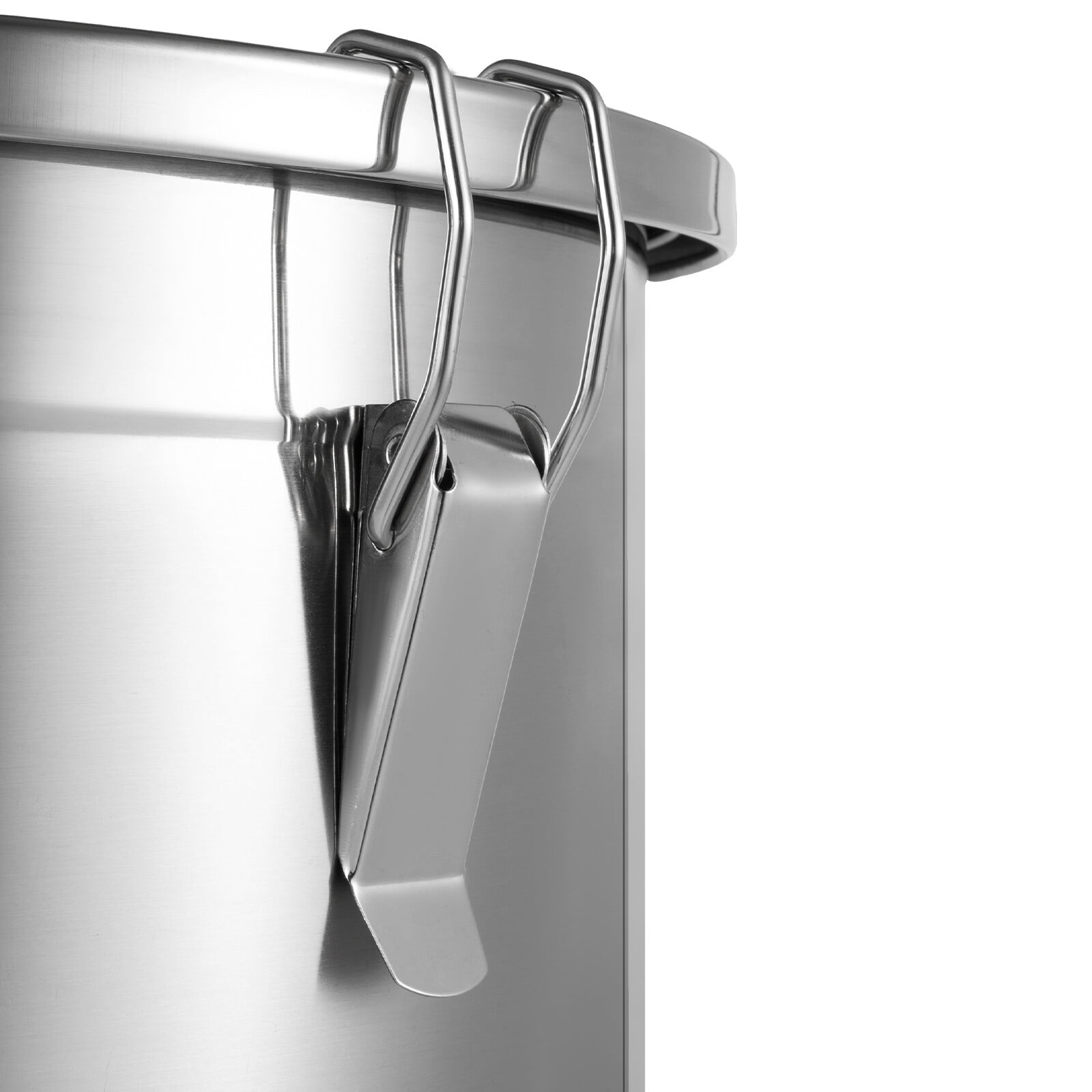 21L 304 Stainless Steel Airtight Container with Lid and Locking Clamp,17-38Lbs Metal Bucket Large Stainless Steel Canisters for Kitchen,Dog Food/Bird Seed/Coffee Storage Container