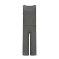 thumbnail image 4 of Cotton Linen Two Piece Sets for Women 2025 Wide Leg Two Piece Pants Set Casual Tank Tops Two Piece Outfits Summer Lounge Set, Limited Time Offer, 4 of 6