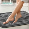 thumbnail image 3 of Clara Clark Bathroom Rugs, Velvet Memory Foam Bath Mat, Ultra Soft Non Slip and Absorbent - Waffled - Small - Gray, 3 of 6