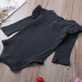 thumbnail image 2 of Infant Newborn Baby Boy Girl Long Sleeve Romper Cotton Ruffled Solid Color Bodysuit, 2 of 6