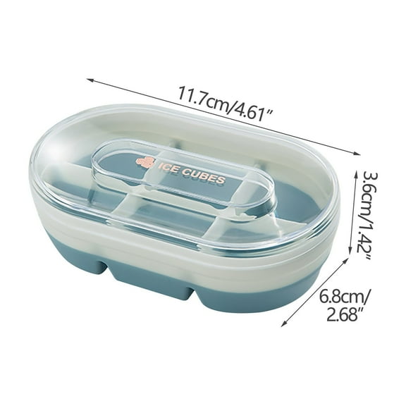 6-Cube Ice Mold Easy Release Ice Tray with Lid for Freezer Plastic Ice Tray for Cocktails and Beverages 1-Pack