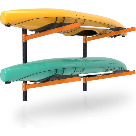 UOKRR Steel Wall Mount Kayak Storage Rack, Heavy Duty Adjustable Racks for Garage, Holds 2 Kayaks