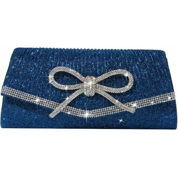 Bow Evening Bag Sparkly Clutch Purses for Women Wedding Glitter Rhinestone Party Prom Purse Dressy Clutch Bags