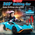 thumbnail image 3 of Gyrocopters Lamborghini Licensed 2 Seater Kids Ride on Car | 12V Electric Vehicle with Stories, Music | Powered Ride on Car for Kids with Parental Remote Control, LED Lights | Blue, 3 of 8