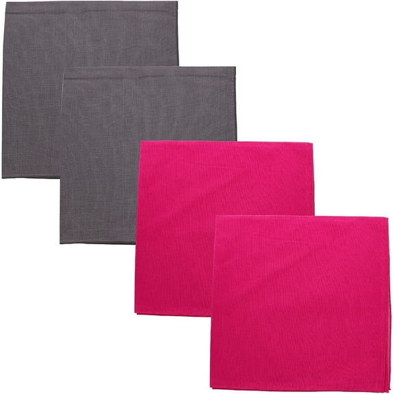 Motique Accessories 4 Pack Extra Large Solid Bandana 27x27 inch - Hot Pink Grey