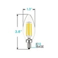 thumbnail image 3 of Luxrite Vintage Candelabra LED Bulb 60W Equivalent 550lm 4000K Cool White 5W Dimmable UL Listed E12 Base (6 Pack), 3 of 5