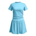thumbnail image 5 of Glisme Teen Outfits For Girl Summer Short Sleeve Clothes Set O Neck Cartoon Prints Tops Pants Classic Playsuit 14-15 Years Sky Blue, 5 of 5