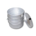 thumbnail image 3 of Aluminium 3 Tier Momos Maker & Steamer With Lid & Handles - Silver, 3 Liters | Induction & Gas Base - Steam Vegetables Perfectly | Multi Purpose Momos, Modak Maker - Durable Momos Steamer, 3 of 4
