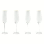 Thyme & Table 4-Piece Scalloped Champagne Flute Glass Set