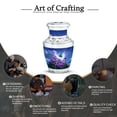 thumbnail image 6 of KARYLIZ Petunia Small Urns For Human Ashes Keepsake - Butterfly Mini Cremation for Human Ashes Male & Female - Blue Bloom Funeral Decorative Mini Urn - Adult Urns for Human Ashes Men 3 Inch, 6 of 7