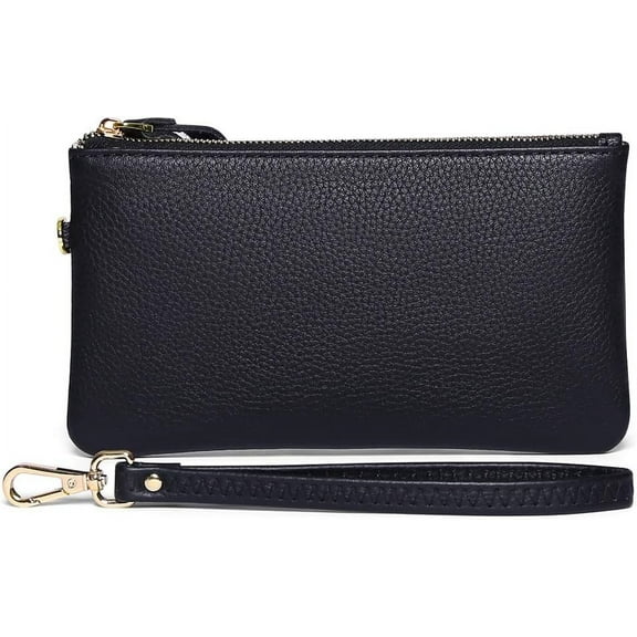 CAILDANL Women's Wristlet Clutch Slim Leather Wallet RFID Blocking Handbag