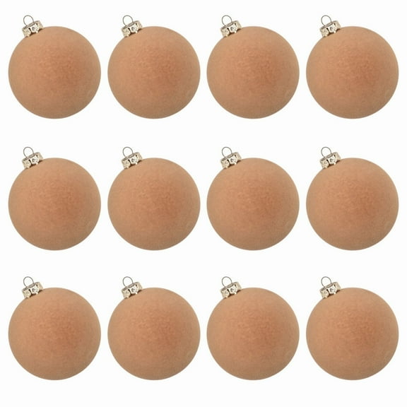 QenASHaing Christmas Tree Ball Ornaments Velvet Flocked Christmas 12-Count