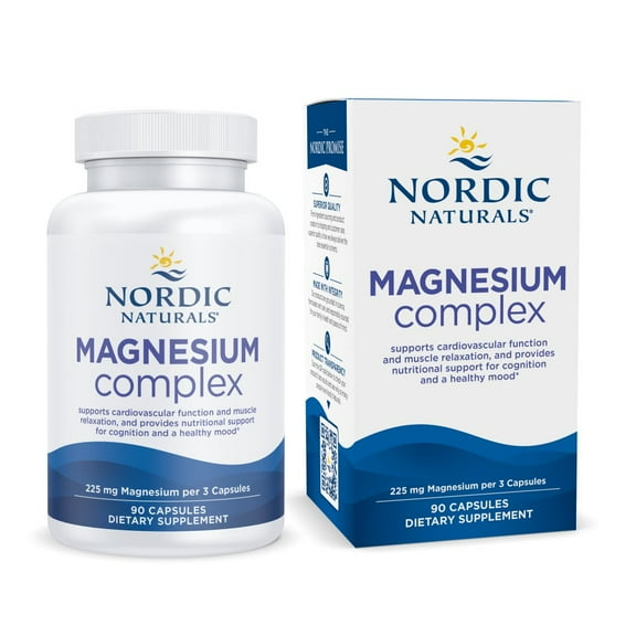 Nordic Naturals Magnesium Complex, 225 Mg, Brain & Heart Health, 90 Ct