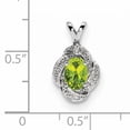 thumbnail image 2 of 925 Sterling Silver Rhodium Plated Diamond and Peridot Pendant, 2 of 5