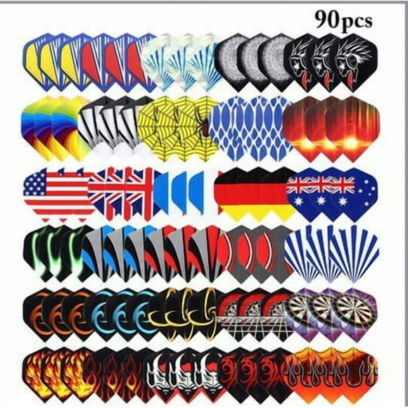 XiHAMA Vols de Fléchettes Standard 30 Ensembles 90 150 Pcs Remplacement Durable en PET et au Laser Aile de Queue en Plume - Accessoires Parfaits Fournitures d'Équipement pour Jeux de Fléchettes