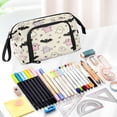 thumbnail image 5 of Nylon Fish Mouth Pencil Case with Large Capacity Zipper Pencil Pouch Cute Pastel Ghosts Pattern Pencil Bag Organizers, 5 of 7
