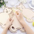 thumbnail image 3 of 4PCS Bear Wooden Basket Bottoms Bag Bottoms Crochet Basket Base, 3 of 6