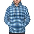 thumbnail image 4 of Bingfone Blue Gingham Men'S Drawstring Hoodie Long Sleeve Pocket Sweatshirts-X-Large, 4 of 9