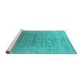 thumbnail image 2 of Ahgly Company Machine Washable Indoor Round Oriental Turquoise Blue Industrial Area Rugs, 7' Round, 2 of 4