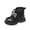 B-Black, variant on Girls Sequin Bow Ankle Boots Sparkly Princess Metallic Toe Non Slip Booties For Party Wedding Performance Daily Wear A-Silver